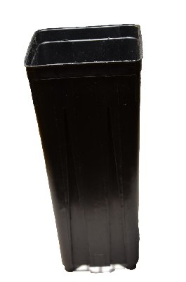 Tall Black Square Pot - 9x9x21cm